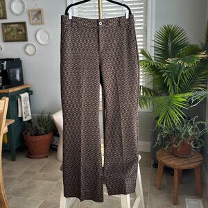 Like New Cabi Director Trouser Style #4505 - Brown & Black Gold Print Sz 14